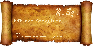 Móroc Szergiusz névjegykártya